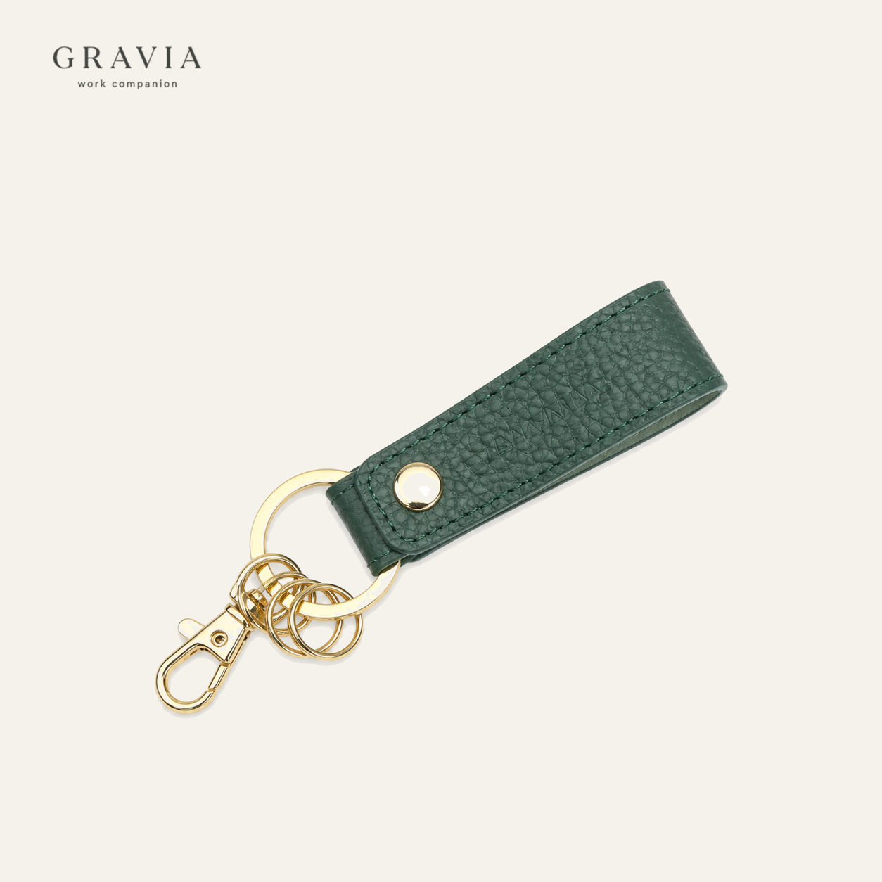 Lychee-Grain Leather Keyring
