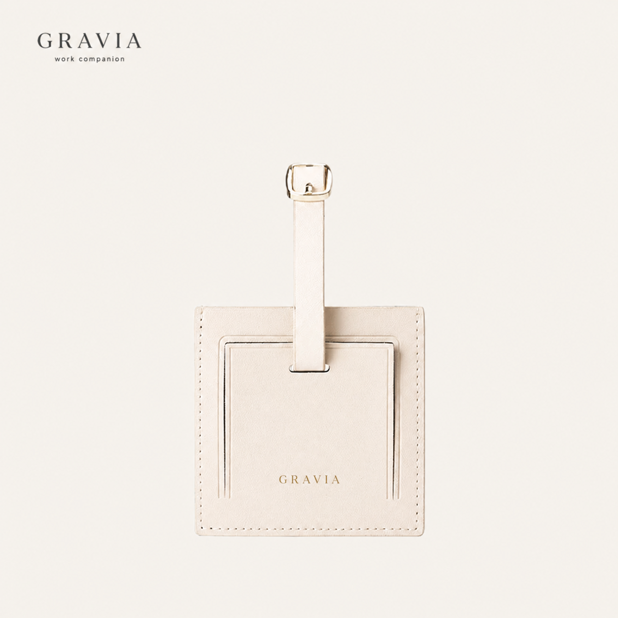Classic Square Leather Luggage Tag