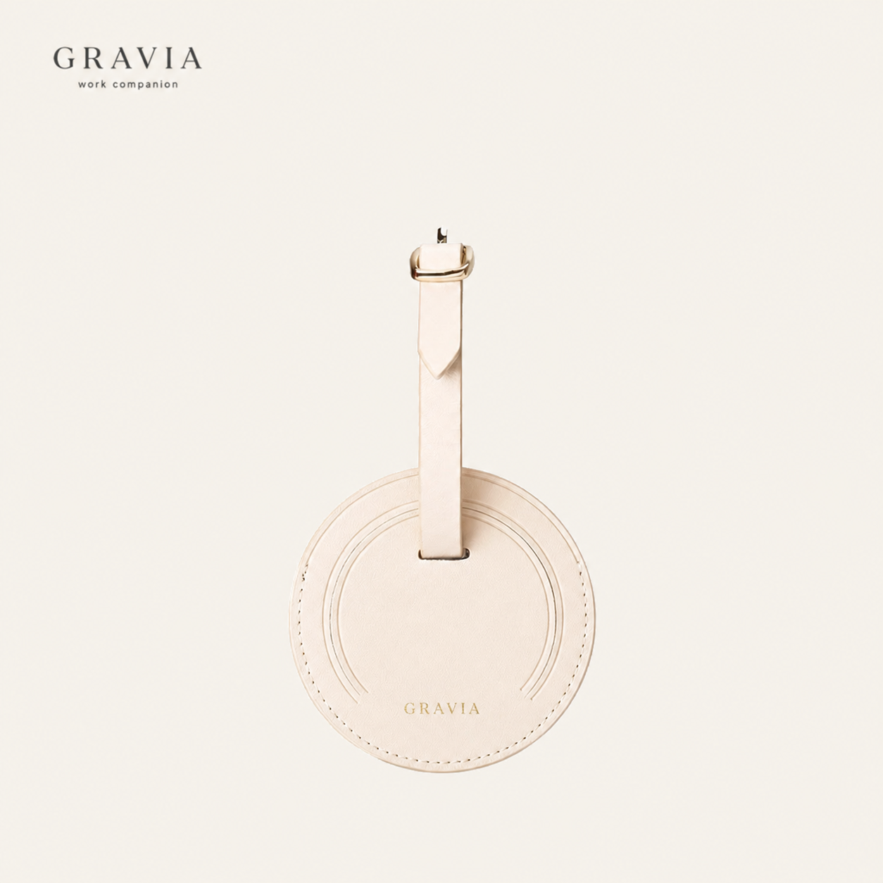 Round Leather Luggage Tag